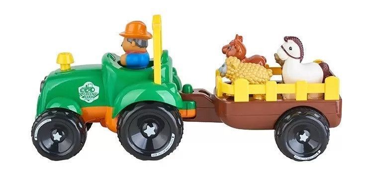Трактор музыкальный с прицепом и животными WToys 37586