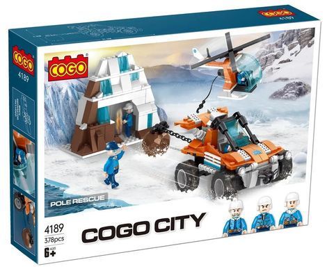 Конструктор Cogo City Полярно-рятувальна станція 4189, вертоліт, блоковий, 378 дет., іграшка