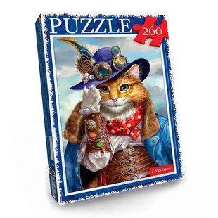 Класичний дитячий пазл "Кіт в капелюсі" 260 ел. с.13 Danko Toys C260-13-13