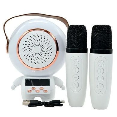 Караоке с 2 микрофонами и колонкой (Bluetooth, LED-подсветка, часы) C 72554