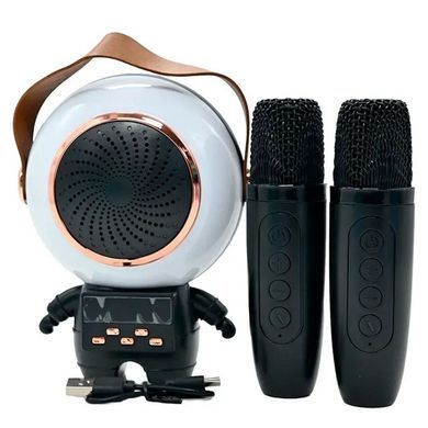 Караоке с 2 микрофонами и колонкой (Bluetooth, LED-подсветка, часы) C 72554
