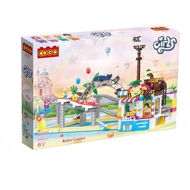 Конструктор Cogo Girls Парк атракціонів 4579, Roller Coaster, 648 дет., фігурки, для дівчаток, блоковий,