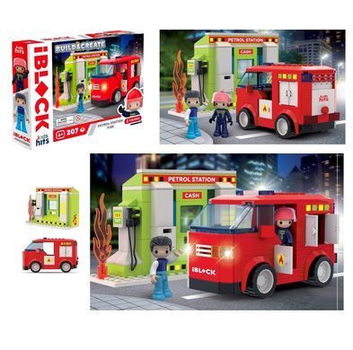 Конструктор Kids hits IBLOCK Junior Пожар на АЗС (207 дет.) KH43/002/2
