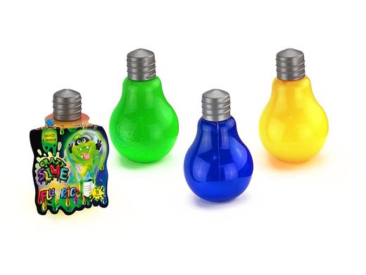 В'язка маса Crazy Slime Fluoric лампочка Danko Toys SLM-07-01U дитячий слайм лизун антистрес світиться у темряві для дітей