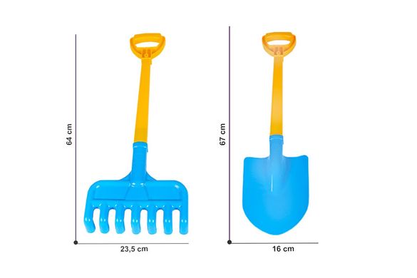 Лопатка + грабельки ТехноК 2391 дитяча іграшка пластикова для дітей у пісочницю