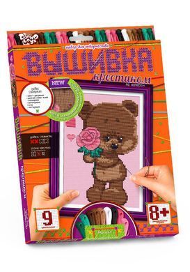 Вышивка крестиком по номерам Danko Toys VK-01-01 набор для детского творчества схема мулине игла кнопки