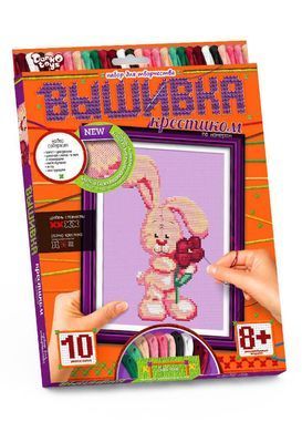 Вышивка крестиком по номерам Danko Toys VK-01-01 набор для детского творчества схема мулине игла кнопки