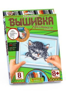 Вышивка крестиком по номерам Danko Toys VK-01-01 набор для детского творчества схема мулине игла кнопки