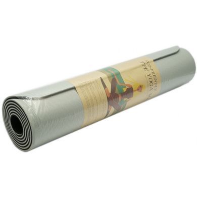 Килимок для йоги/фітнесу (двокольоровий йогамат, TPE, 186*61 см) YM-0005