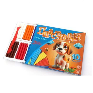 Пластилін восковий Little Artist, 832537, набір 10 кольорів, стек, для ліплення, 200 г, Leader