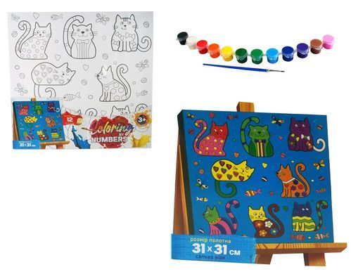 Розмальовка за номерами Coloring by numbers 31х31 см Danko Toys CBN-01-01,02,03,04...10