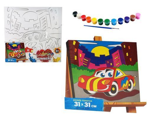 Розмальовка за номерами Coloring by numbers 31х31 см Danko Toys CBN-01-01,02,03,04...10