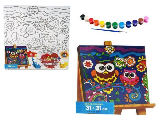 Розмальовка за номерами Coloring by numbers 31х31 см Danko Toys CBN-01-01,02,03,04...10