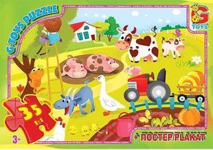 Пазл Вчимося з задоволенням: Життя на фермі G-Toys (35 дет., постер) GF05