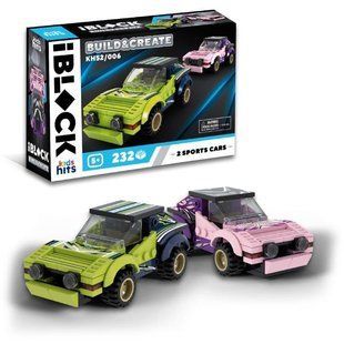 Конструктор Kids hits IBLOCK Junior Мегакары 2 спортивные машинки (232 дет.) KH52/006