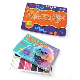 Пластилин восковой Little Artist, 832538, набор 12 цветов, стек, для лепки, 240 г, Leader