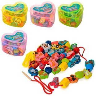Дерев'яна гра шнурівка Limo Toy Тваринки MD 0344