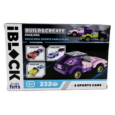 Конструктор Kids hits IBLOCK Junior Мегакари 2 спортивні машинки (232 дет.) KH52/006
