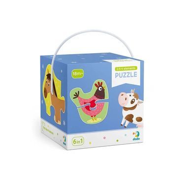 Детские пазлы Dodo Домашние животные 300152, развивающая игра, 6 в 1, 6 картинок из 2-3-4 элементов, ДоДо
