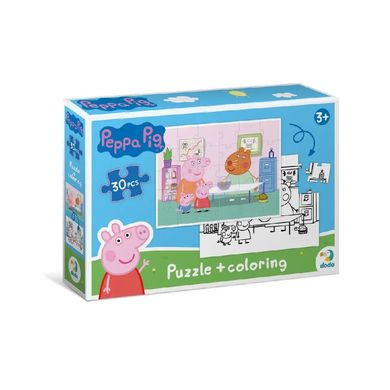 Дитячий пазл 2в1 Peppa Pig Зоомагазин Dodo 200116, Свинка Пеппа, розмальовка, 30 елементів, розвиваюча гра для дітей