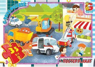 Пазл Вчимося з задоволенням: Аварійні служби G-Toys (35 дет., постер) GF07