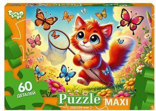 Детский пазл Макси 60 эл. с.11 "Котик и бабочки" Danko Toys Mx60-11-02