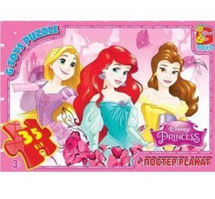 Пазл Принцессы Дисней + постер G-Toys (35 дет. ) PD90
