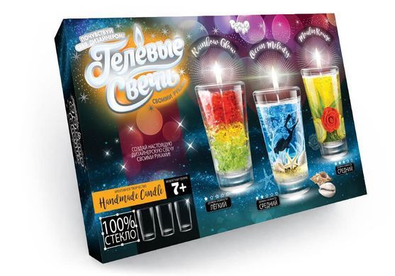 Гелеві свічки своїми руками Danko Toys GS-02-01 пісок гель гліттер квіти фігурки дитячий набір для творчості дітей