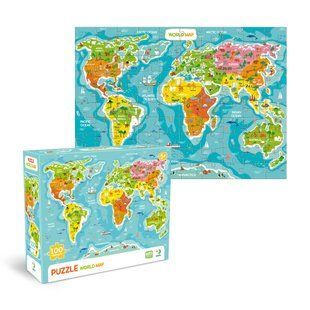 Дитячий пазл Мапа світу (World Map, 100 ел.) Dodo 300704