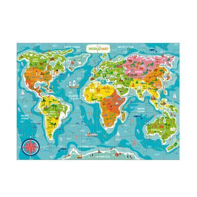 Детский пазл Карта мира (World Map, 100 эл.) Dodo 300704
