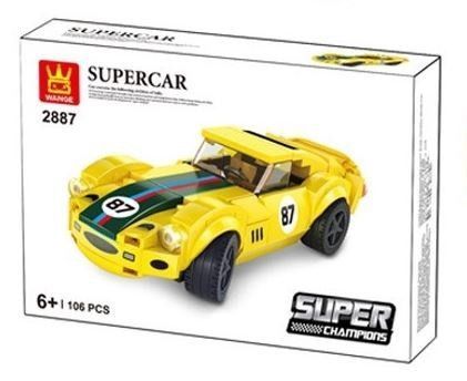 Детский конструктор Суперкар Supercar Wange 2887 желтый 106 деталей для детей