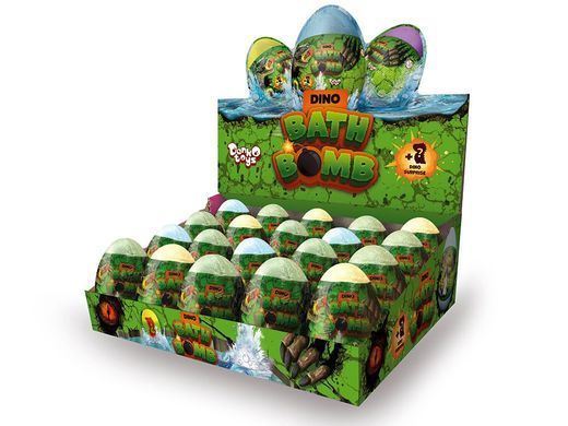 Бомбочка для ванної кімнати Bath Bomb Dino Danko Toys BB-02-02 з сюрпризом подарунком антистрес яйце Діно для дітей