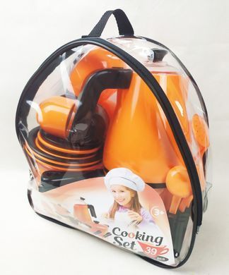 Набор посуды Cooking Set в сумке 1504 Юника 39 предметов чайник кастрюли сервиз детская игрушка кухня
