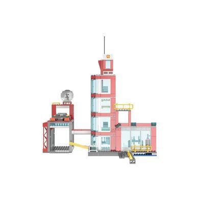 Конструктор Cogo Fire Пожарная станция 3622, пожарная машина, гидроцикл, квадрокоп, блочный, 616 дет., игрушка