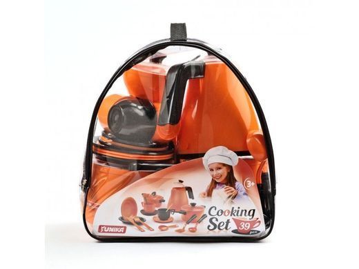 Набор посуды Cooking Set в сумке 1504 Юника 39 предметов чайник кастрюли сервиз детская игрушка кухня