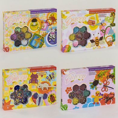 Набір для творчості Бісер Б6-1, Danko Toys, середній, фенечки, плетіння браслетів, креатив для дітей
