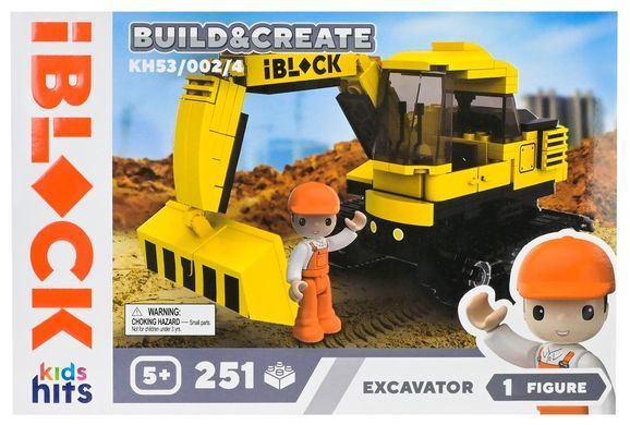 Конструктор Kids hits IBLOCK Junior Екскаватор (251 дет.) KH53/002/4