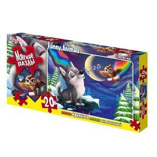 Дитячі м'які пазли "Забавні тварини Вовк" 20 ел. с.9 Danko Toys S20-09-12