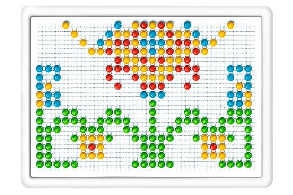 Іграшка Мозаїка 4 ТехноК 3367 в пеналі саквояжі 340 фішок 4 кольори дитяча пластикова розвиваюча для дітей