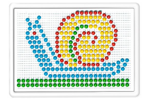Іграшка Мозаїка 4 ТехноК 3367 в пеналі саквояжі 340 фішок 4 кольори дитяча пластикова розвиваюча для дітей