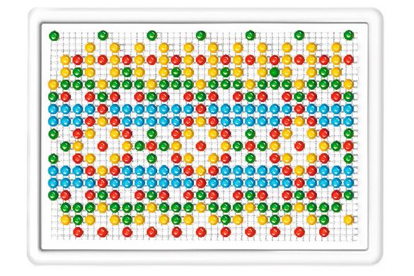 Игрушка Мозаика 4 ТехноК 3367 в пенале саквояже 340 фишек 4 цвета детская пластиковая развивающая для детей