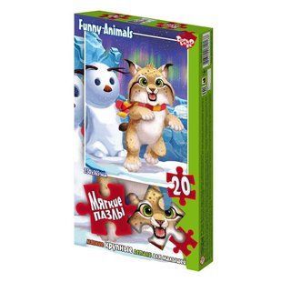 Дитячі м'які пазли "Забавні тварини Рись" 20 ел. с.9 Danko Toys S20-09-14
