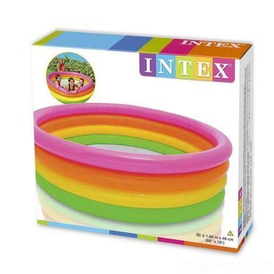 Детский надувной бассейн "Закат солнца" Intex 56441 объем 770 л, 168 х 46 см сливной клапан, отдых, лето вода