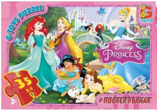 Пазл Принцеси Дісней + постер G-Toys (35 дет.) PD60