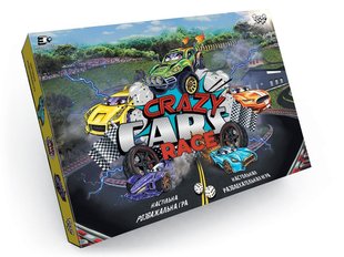 Настольная игра Crazy Cars Race Danko Toys гонка супермашин DTG94R поле 4 фишки кубик интересная для детей и в